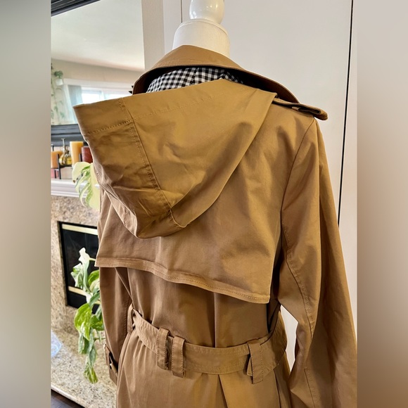 Fashion Union double breasted hooded trench oversized coat with check lining - Picture 8 of 13